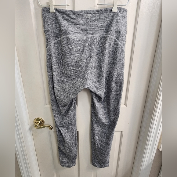 PINK Victoria's Secret Heathered Gray Leggings High Waisted Crossover Front XL - Picture 5 of 5